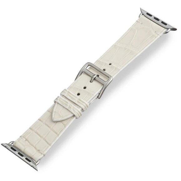 Genuine Alligator Watch Strap – Premium Exotic Skin - Alabaster Color - Picture 5 of 6
